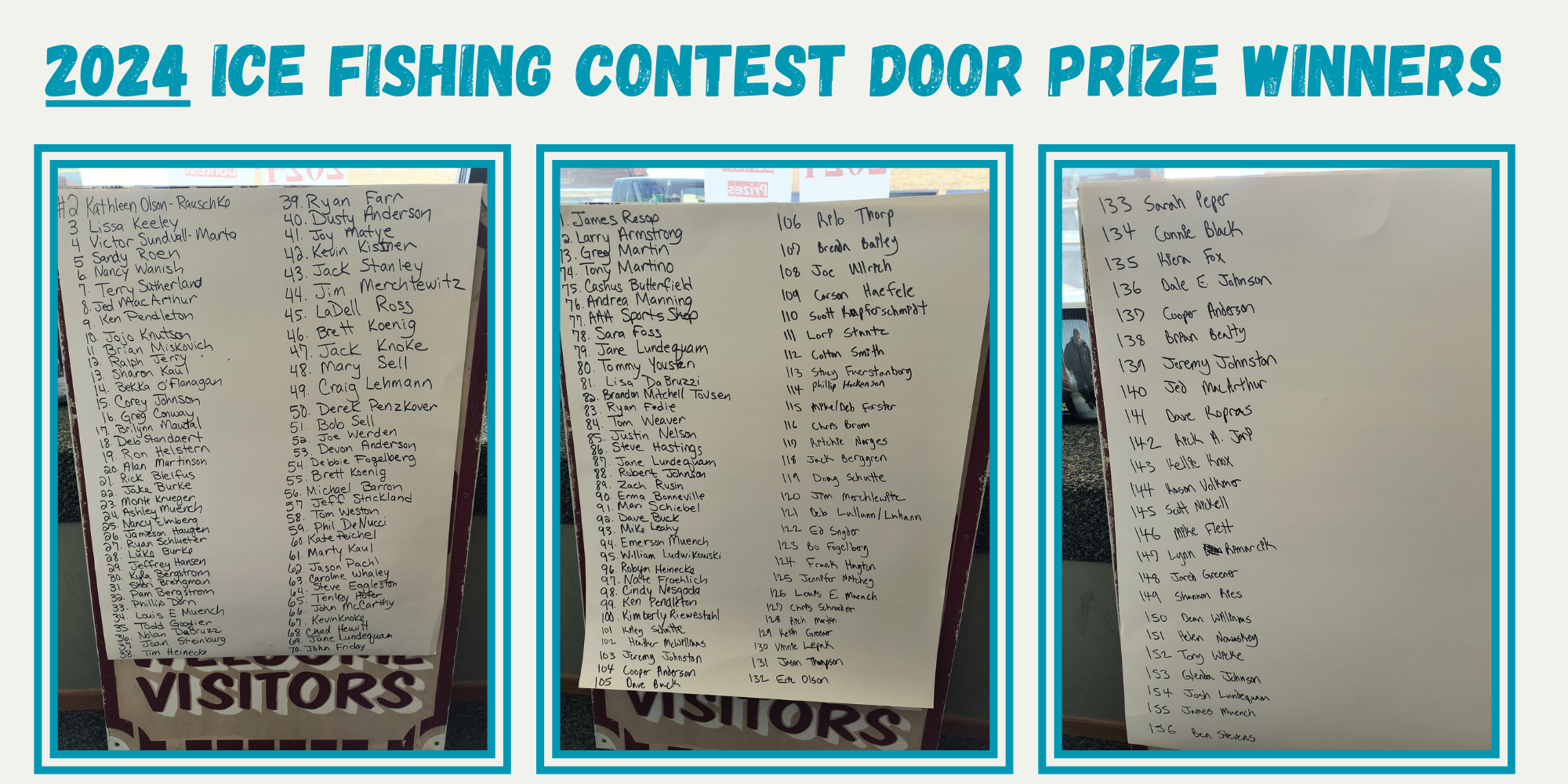 2024 Ice Fishing Contest Door Prize Winners